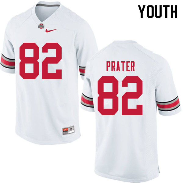 Ohio State Buckeyes Garyn Prater Youth #82 White Authentic Stitched College Football Jersey